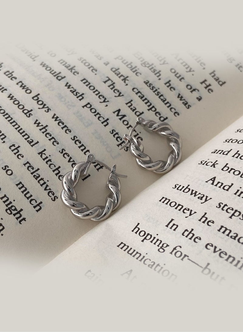 High-end atmospheric circle twist earrings metal electroplating ins trendy earrings for women - Image 3