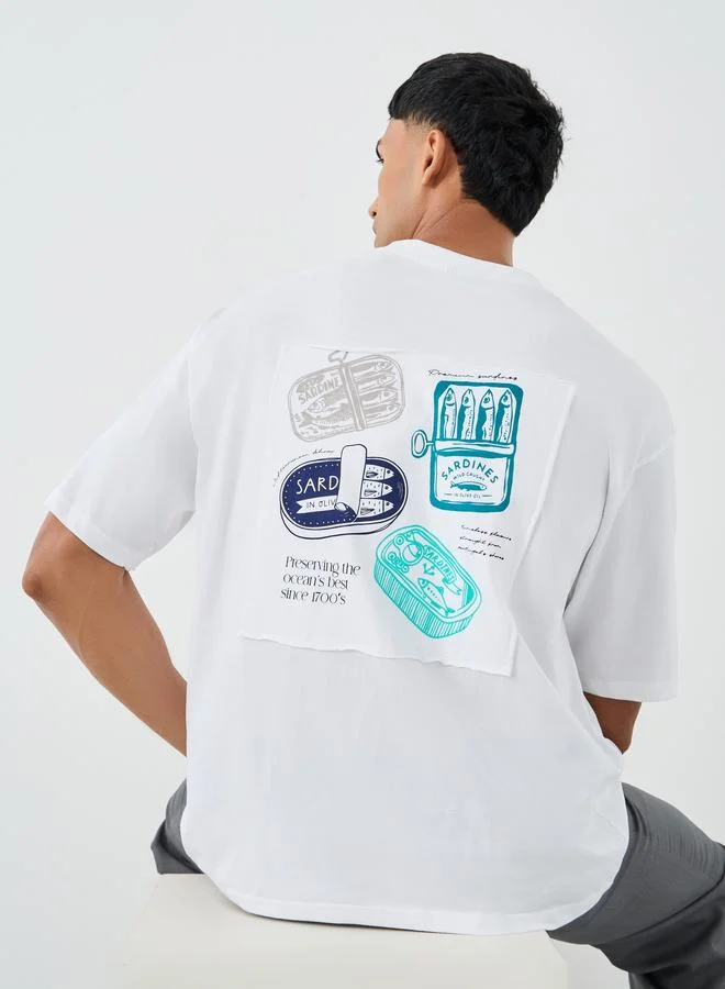 Styli Styli Graphic Print Crew Neck Oversize T-Shirt