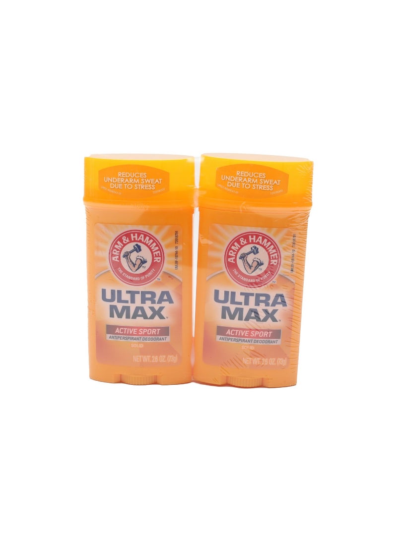 Arm & Hammer Ultra Max Active Sport Anti-Perspirant Deodorant Stick 2 x 73 g
