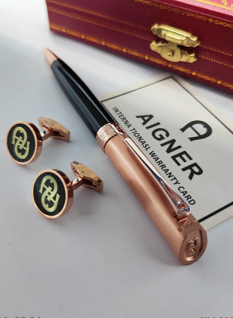 Aignis New Aigner pen and cufflink, latest version 