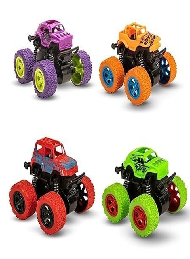 شاحنة احتكاك عملاقة من LastN للأطفال من عمر 3 إلى 8 سنوات | سيارة انزلاق 360 درجة | سيارة دفع وانطلاق للأمام | ألعاب، هدية مثالية لحفلات أعياد الميلاد للأطفال، متعددة الألوان، عبوة من 4 قطع - Image 1