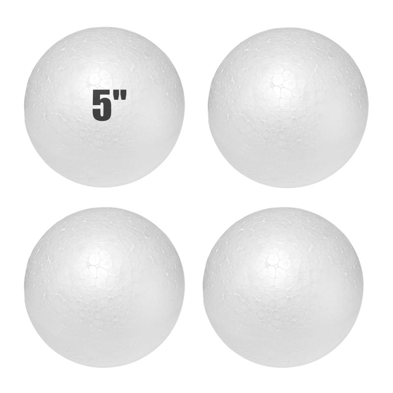 AHKUNMT Styrofoam Balls 5 Inch4PC Large White Foam Balls for Crafts DIY for Home and SchoolSmooth Solid Round for Arts and Craft Project - Image 3