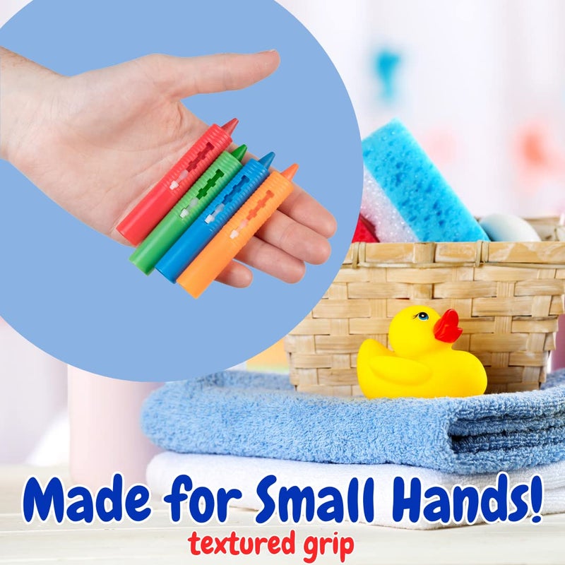 SCS Direct Bath Crayons Super Set -Set of 12 Draw in the Tub Colors with Bathtub Storage Mesh Bag -Non-Toxic, Safe for Children, Won't Disintegrate in Water -Art Project for Toddlers, Gift for Kids - Image 5