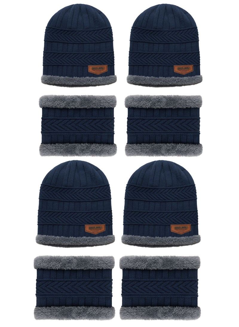 SARAOONT 8 Piece Winter Thick Hat Benie scarf set - Image 1