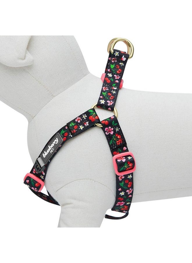 Blueberry Pet Blueberry Pet 9 Patterns Step-in Cherry Garden Black Dog Harness, Chest Girth 16.5" - 21.5", Small, Adjustable Harnesses for Dogs  - Image 4
