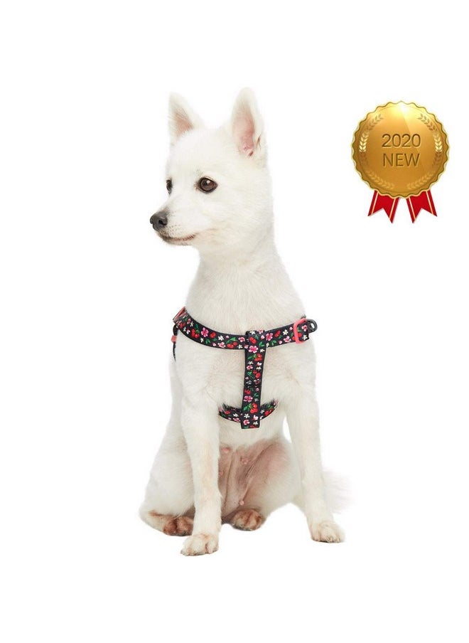 Blueberry Pet Blueberry Pet 9 Patterns Step-in Cherry Garden Black Dog Harness, Chest Girth 16.5" - 21.5", Small, Adjustable Harnesses for Dogs  - Image 2