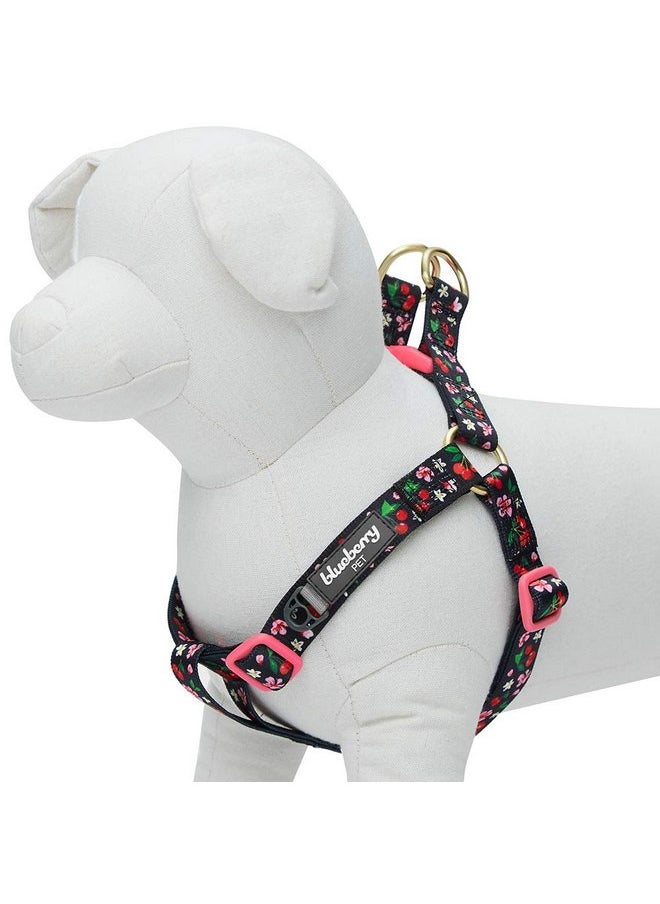 Blueberry Pet Blueberry Pet 9 Patterns Step-in Cherry Garden Black Dog Harness, Chest Girth 16.5" - 21.5", Small, Adjustable Harnesses for Dogs  - Image 3
