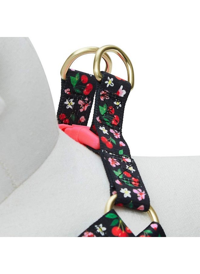 Blueberry Pet Blueberry Pet 9 Patterns Step-in Cherry Garden Black Dog Harness, Chest Girth 16.5" - 21.5", Small, Adjustable Harnesses for Dogs  - Image 5