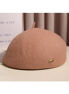 New Wool Beret High Quality Fashion Versatile Artist Hat Lotus root pink