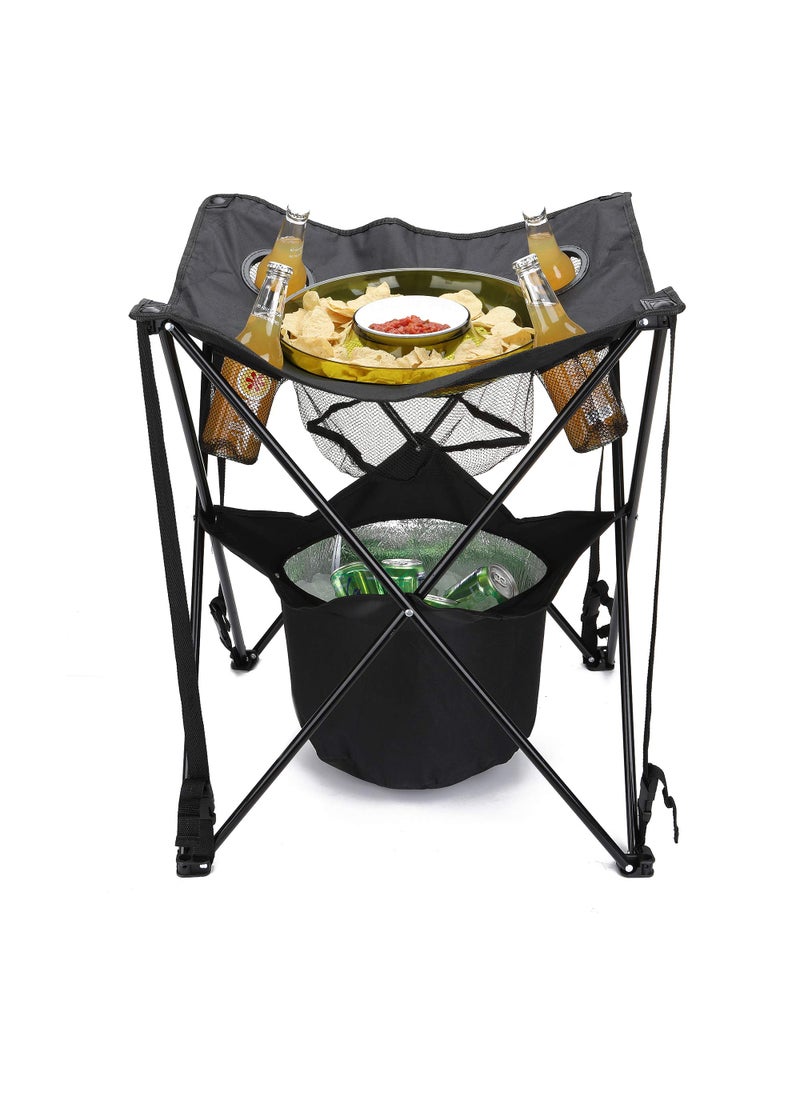 Mind Reader Mind Reader Folding Tailgate Table Camping Gadgets Tailgate Essentials Portable Cooler 2325 L x 2325 W x 245 H Black 