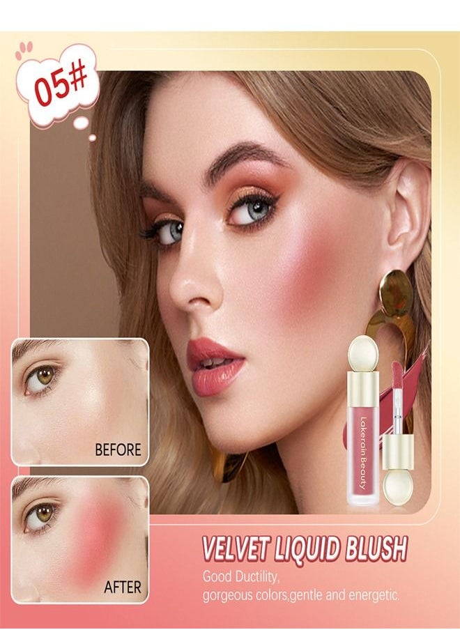 lakerain - Velvet Liquid Blush,Natural Hydration,Waterproof And Long-Lasting Makeup #05 - Image 1