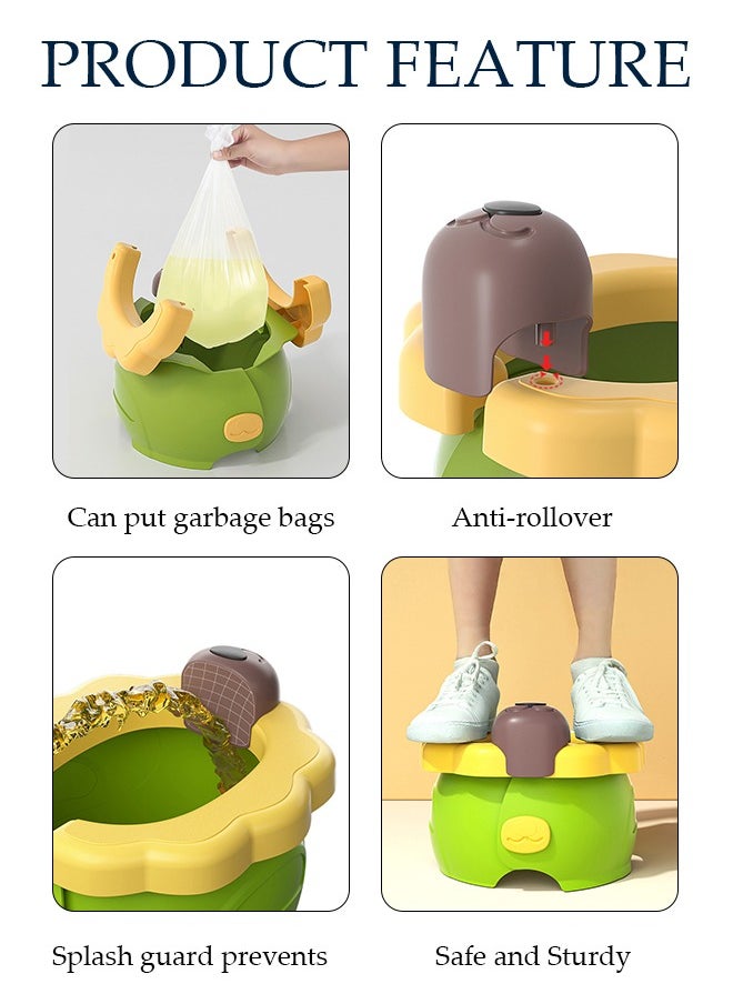 DUNISO - Folding Potty Training Toilet for Kids, Folding Car potty with Storage Bags, Travel Potty Chair for Kids, Portable Toilet for Camping Outdoor and Indoor - Image 1