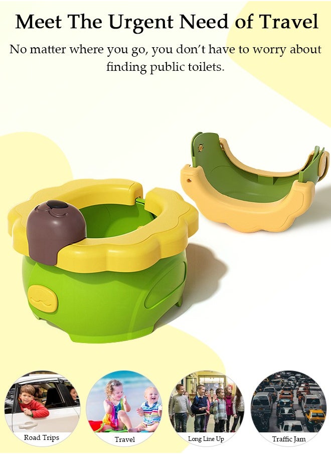 DUNISO - Folding Potty Training Toilet for Kids, Folding Car potty with Storage Bags, Travel Potty Chair for Kids, Portable Toilet for Camping Outdoor and Indoor - Image 1