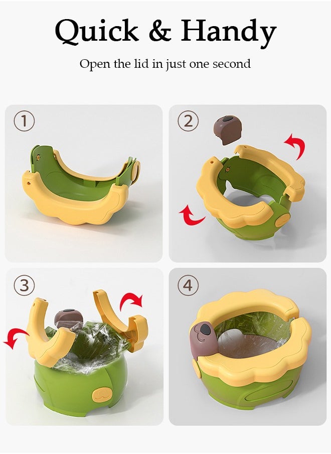 DUNISO - Folding Potty Training Toilet for Kids, Folding Car potty with Storage Bags, Travel Potty Chair for Kids, Portable Toilet for Camping Outdoor and Indoor - Image 1