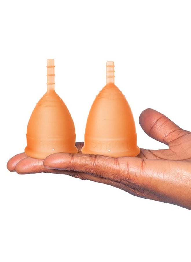 Lunette Lunette Menstrual Cup - Orange - Reusable Model 2 Menstrual Cup for Heavy Flow  - Image 2