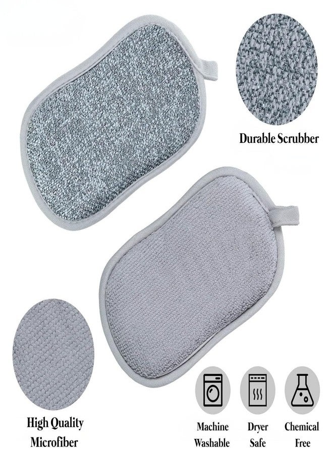 KESHAVAM Reusable Kitchen Scrub Sponge Pad with Durable Fiber Surface, Non-Scratch Cleaning Sponge for Utensils, Plates, Pots, Sink & Bathroom Use (5, Scrubber Pads) - Image 4