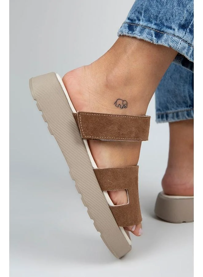Seina Women's Genuine Leather strap Tab Sandal.