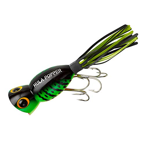 Arbogast Hula Popper Topwater Fishing Lure, Fire Tiger, G750 (2 1/4 in, 5/8 oz) - Image 1