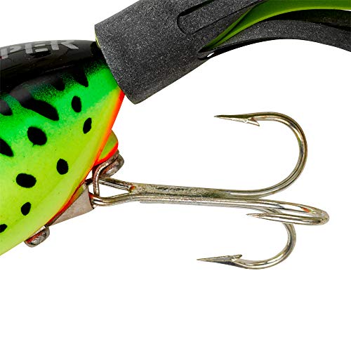 Arbogast Hula Popper Topwater Fishing Lure, Fire Tiger, G750 (2 1/4 in, 5/8 oz) - Image 2