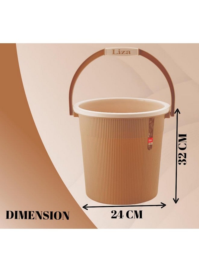 Liza مجموعة لوازم الحمام من ليزا نيوتن - مجموعة بلاستيكية من 3 قطع دلو حمام، كوب، مقعد للمنزل والمطبخ والحمام (عبوة من 3) - مجموعة لوازم الحمام (بيج) - Image 3