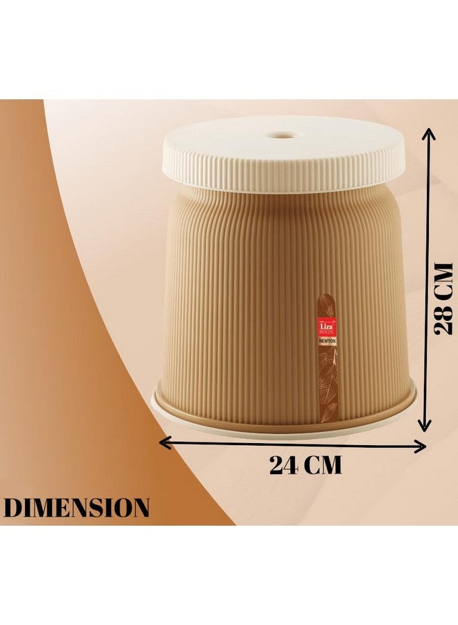 Liza مجموعة لوازم الحمام من ليزا نيوتن - مجموعة بلاستيكية من 3 قطع دلو حمام، كوب، مقعد للمنزل والمطبخ والحمام (عبوة من 3) - مجموعة لوازم الحمام (بيج) - Image 4