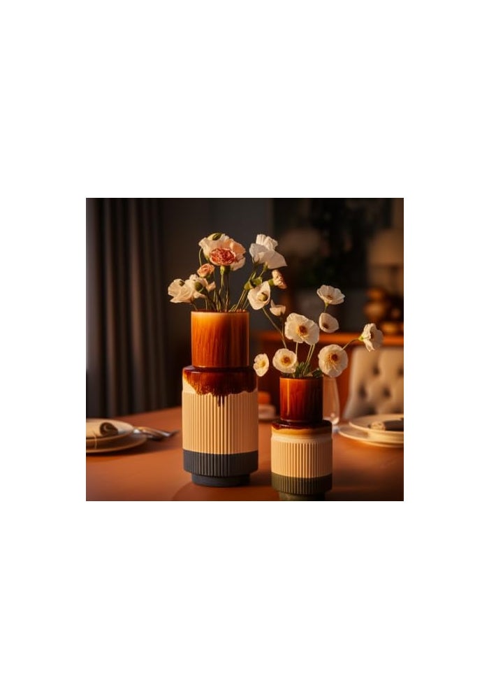 BS B&S Handcrafted Multicolor Ceramic Flower Vase - Image 1