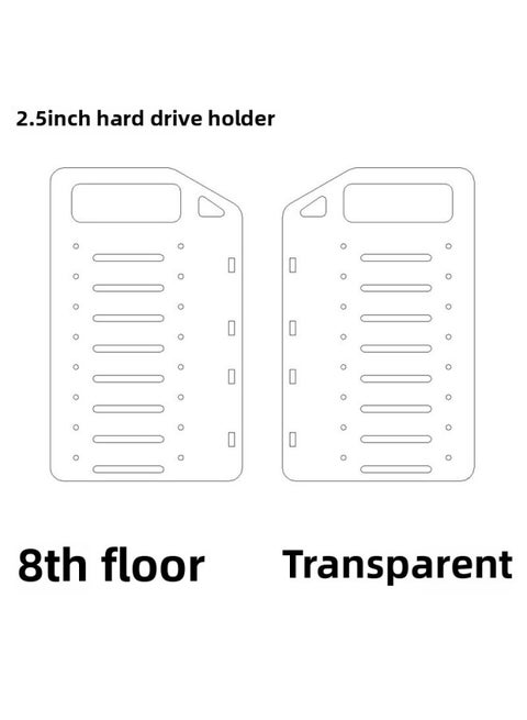 Hard Disk Rack Expansion Rack SSD Solid-state Hard Disk Cage Bracket External Hard Disk Rack 2.5 Inch Transparent Acrylic Hard Disk Box-Color:Yellow