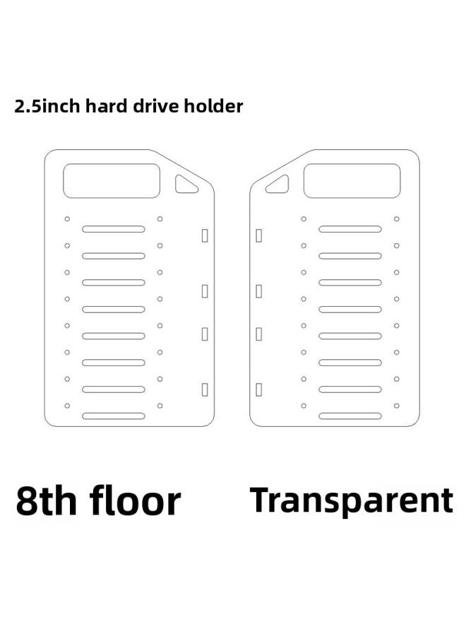 Hard Disk Rack Expansion Rack SSD Solid-state Hard Disk Cage Bracket External Hard Disk Rack 2.5 Inch Transparent Acrylic Hard Disk Box-Color:Yellow  - Image 1