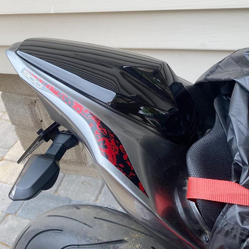 Lorababer غطاء المقعد الخلفي للدراجة النارية (Pillion Solo Seat Cowl Cover) مصنوع من البلاستيك الصلب ABS وجزء الذيل (Tail Section Fairing Cover) مناسب لدراجة كاواساكي Z H2/SE Z H-2 SE z h2 se (2020-2023) و Z900 Z 900 (2017-2023) (أسود) - Image 3