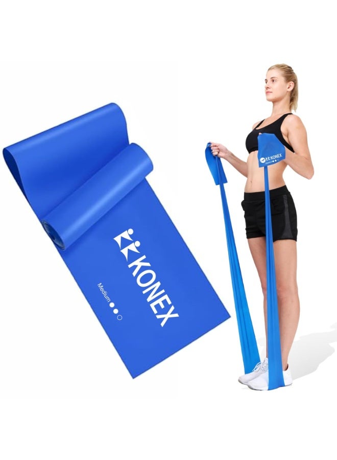 KONEX Natural Latex Resistance Thera Band | Durable & Stretchable | Ideal for Yoga, Pilates, Full Body Workout, Muscle Toning, Weight Training, Stretching & Body Conditioning (Blue, 11.5–13.5 Kg) - Image 1
