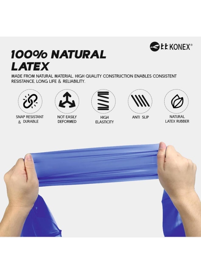 KONEX Natural Latex Resistance Thera Band | Durable & Stretchable | Ideal for Yoga, Pilates, Full Body Workout, Muscle Toning, Weight Training, Stretching & Body Conditioning (Blue, 11.5–13.5 Kg) - Image 2