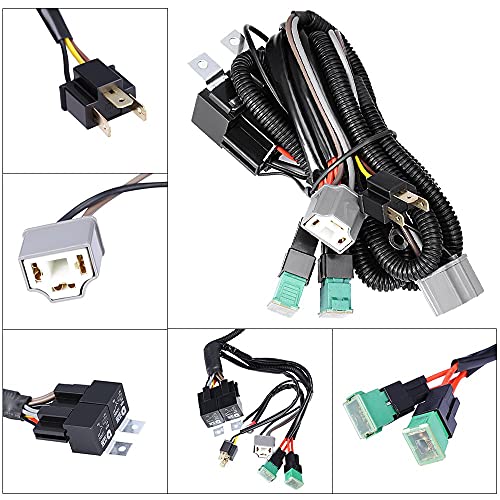 Anxingo Dual High Low Beam Headlight Relay Wiring Harness H4 9003 with High Heat Ceramic Plugs - Image 2