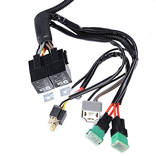 Anxingo Dual High Low Beam Headlight Relay Wiring Harness H4 9003 with High Heat Ceramic Plugs - Image 4