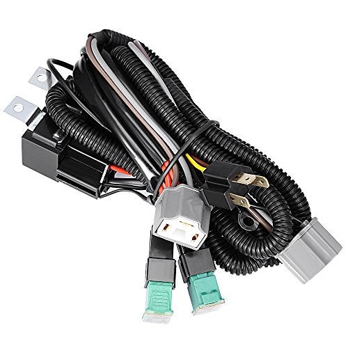 Anxingo Dual High Low Beam Headlight Relay Wiring Harness H4 9003 with High Heat Ceramic Plugs - Image 1