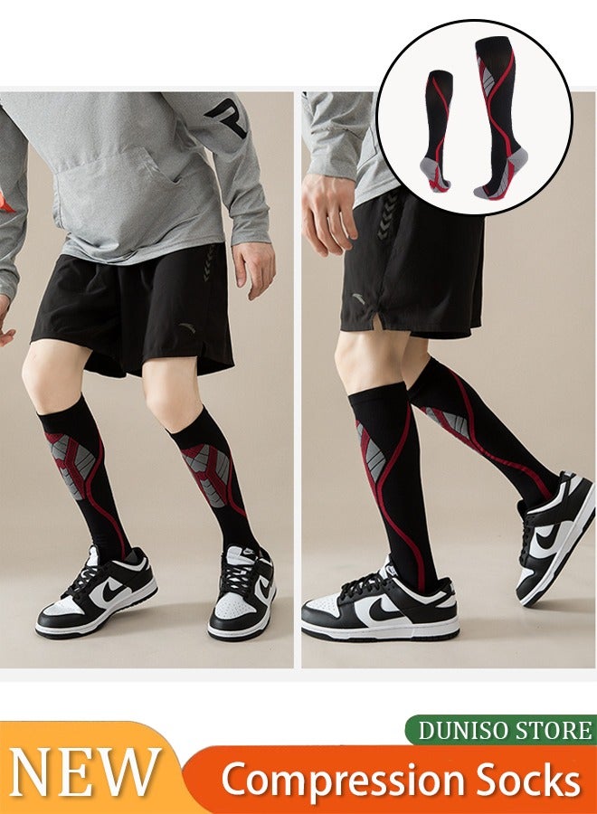 Loquat Compression Socks,Basketball Socks for Men Running Training Boys Compression Cotton Sock Men's Athletic Crew Socks Performance Thick Cushioned Sport Lightweight and Breathable  - Image 1