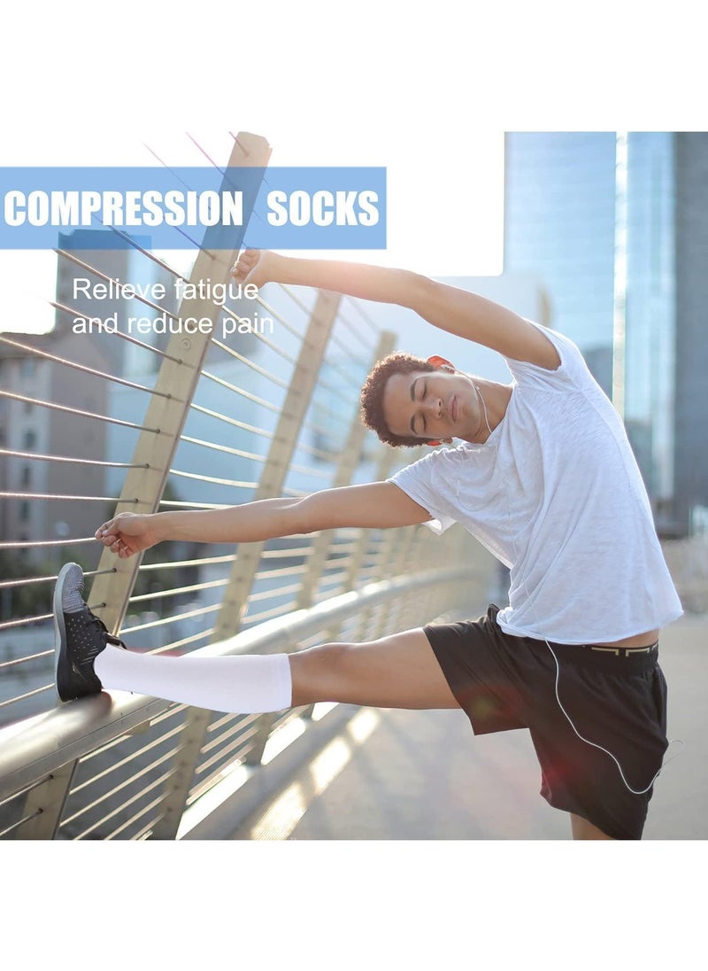 Sweet seven 4 Pairs of Compression Socks by 20-30 mmHg Best for Athletic Maternity Travel and Flight Socks - Running and Fitness High Circulation Socks for Women and Men(White)  - Image 4