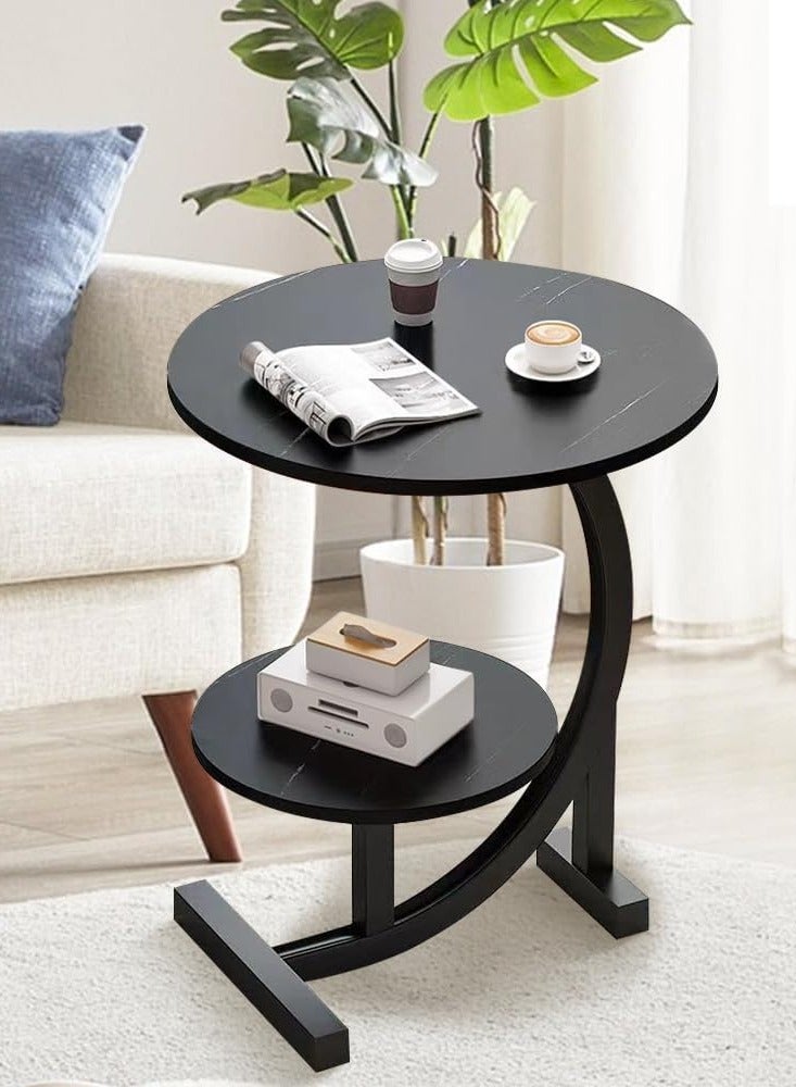 DubaiGallery 1pc Light Luxury Side Table, C Shaped End Table For Couch, Sofa And Bed, Small Desktop C Table For Living Room, Bedroom - Image 2