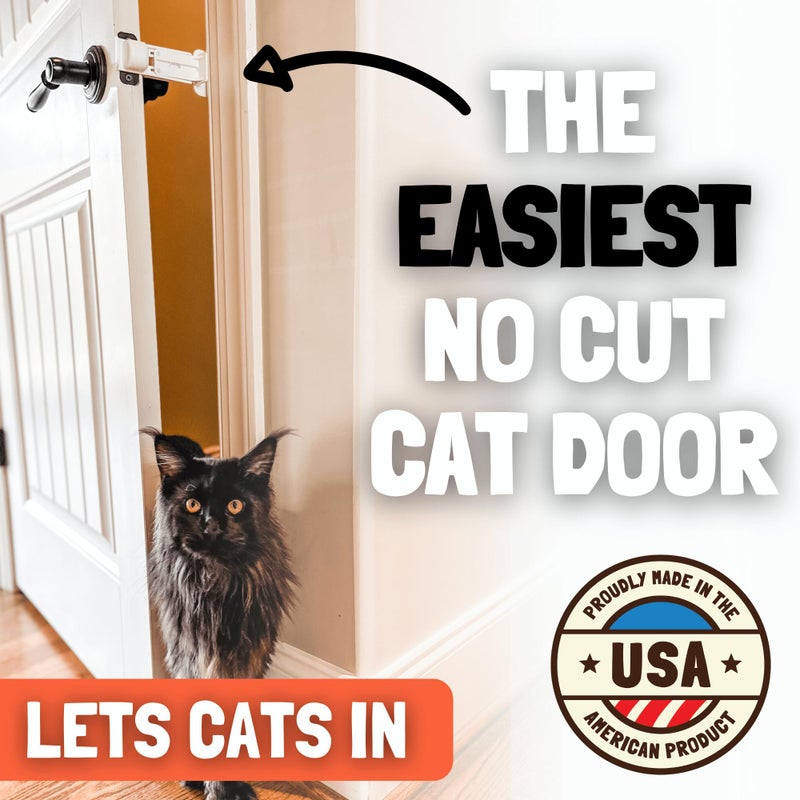 Door Buddy Door Prop for Cats - Easiest Cat Door Latch Holder to Keep Interior Door Open for Pets - Dog Proof Cat Feeding Station & Litter Box - Strong & Portable Door Stopper & Pet Gate Alternative - Image 2