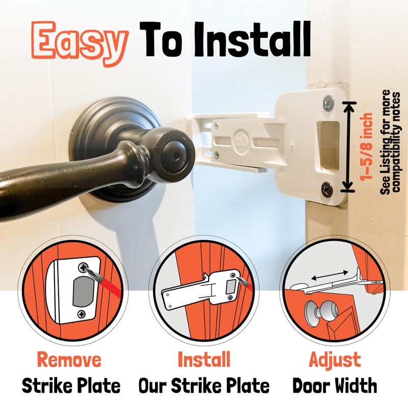 Door Buddy Door Prop for Cats - Easiest Cat Door Latch Holder to Keep Interior Door Open for Pets - Dog Proof Cat Feeding Station & Litter Box - Strong & Portable Door Stopper & Pet Gate Alternative - Image 4