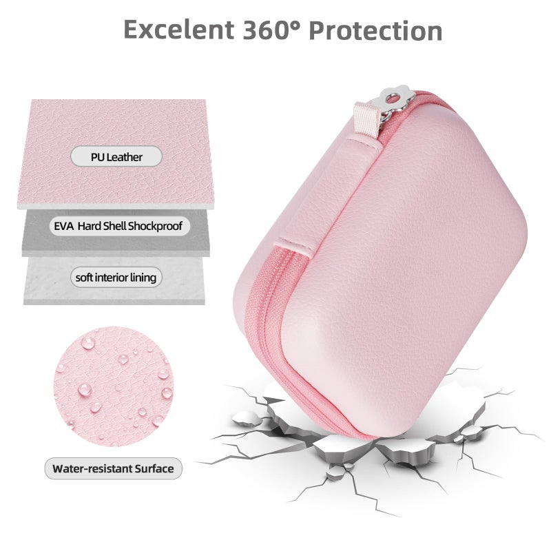 Yoocheese Digital Camera Case: Small Cute Pouch for Kodak pixpro fz55 fz45, Canon ixus 285 Hs Elph 360, Nikon s6900, Sony dsc w830, Camkory dc403, Compact Camera Accessories for Girl (Pink) - Image 4