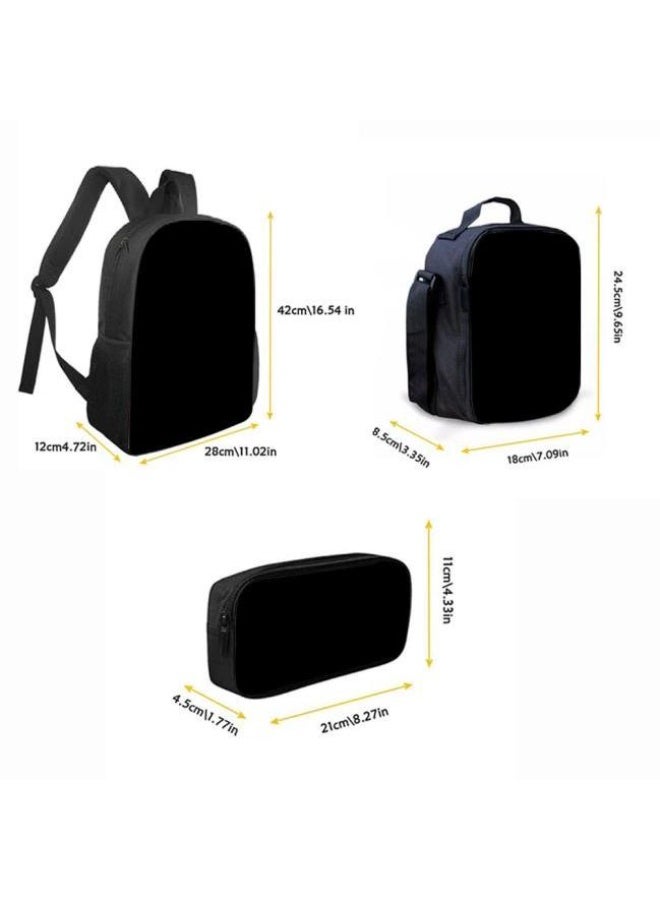 عام حقيبة الظهر المطبوعة الشائعة - مجموعة حقيبة الظهر المكونة من ثلاث قطع (يمكن استخدامها للطلاب والأطفال والأصدقاء للنزهات وتسلق الجبال وما إلى ذلك) - 22 - Image 3