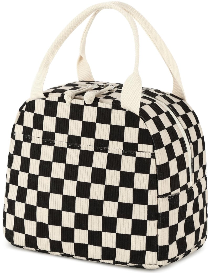 Bluboon Lunch Bag for Women Men Cute Corduroy Lunch Tote Bags Reusable Insulated Lunch Box Large Capacity Reusable Insulated Cooler for Work Picnic or Travel