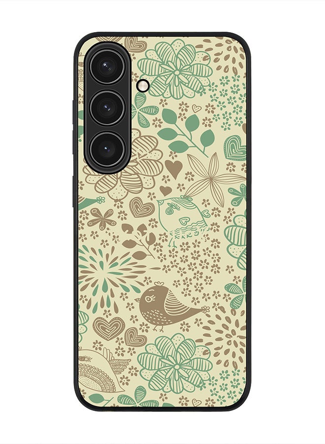 Stylizedd For Samsung Galaxy S25 5G Case,Slim fit Camera Protection, Shockproof Thin Phone cover  - Cozy Garden - Image 1