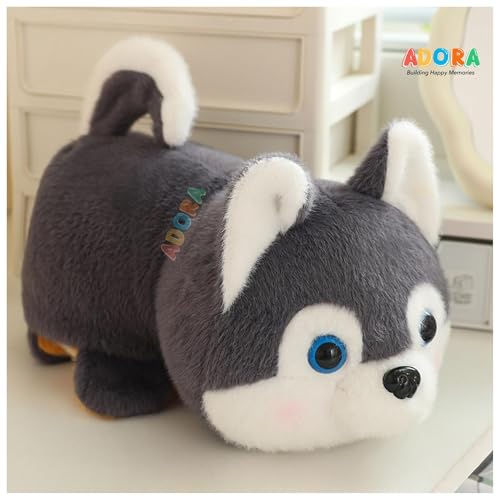 ADORA Reversible Husky Dog Soft Toy | 2-in-1 Transformable Plushie | Cute Reversible Husky Plush Toy | Soft Stuffed Animal Plush for Kids & Baby Girls | 20cm Plush Teddy Bear Gift (Gray & Orange) - Image 3