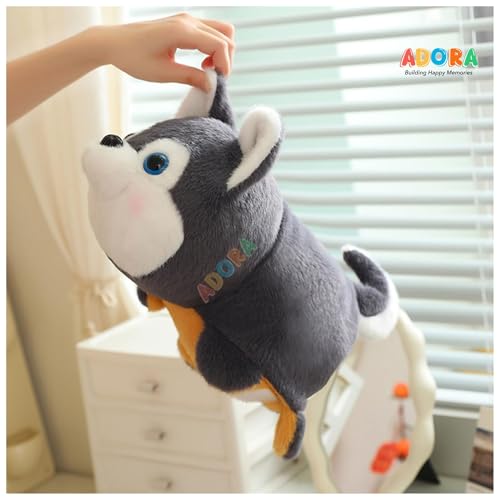 ADORA Reversible Husky Dog Soft Toy | 2-in-1 Transformable Plushie | Cute Reversible Husky Plush Toy | Soft Stuffed Animal Plush for Kids & Baby Girls | 20cm Plush Teddy Bear Gift (Gray & Orange) - Image 4