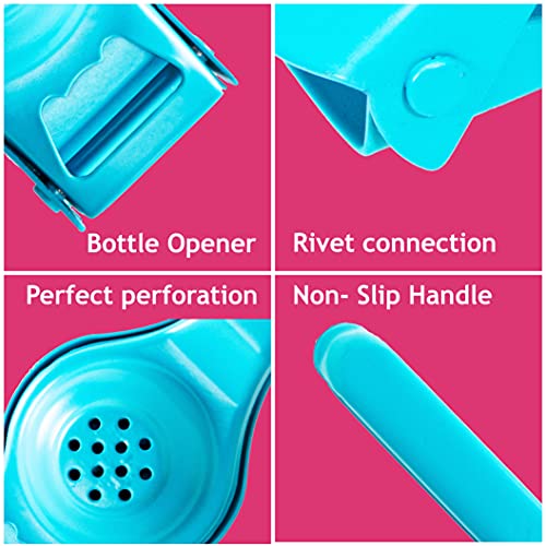 AXIOM Stainless Steel Lemon Squeezer with Bottle Opener inbuilt. Unbreakable Heavy Duty Hand Press instant juicer for Lemonade & Citrus Juice. Blue - Image 3