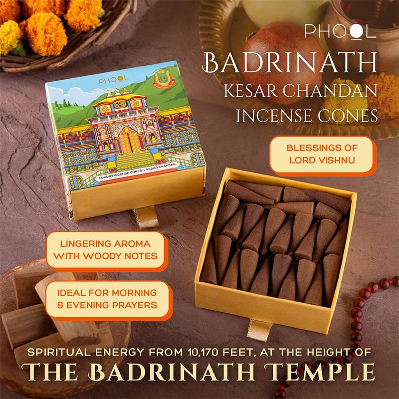PHOOL LUXURY INCENSE PHOOL Badrinath Kesar Chandan Incense Cones - Image 2