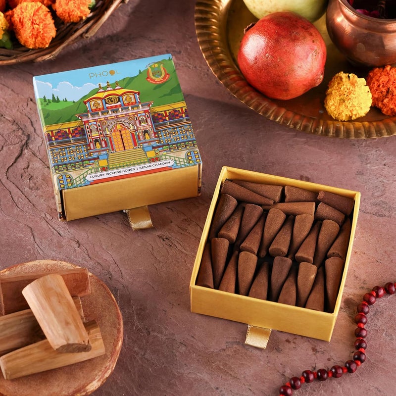 PHOOL LUXURY INCENSE PHOOL Badrinath Kesar Chandan Incense Cones - Image 1