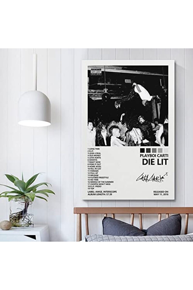 SUANYE ملصق SUANYE بلاي بوي كارتى غلاف ألبوم Die Lit ملصق لغرفة النوم فن زخرفي على قماش 12x18 بوصة (30x45 سم) - Image 4