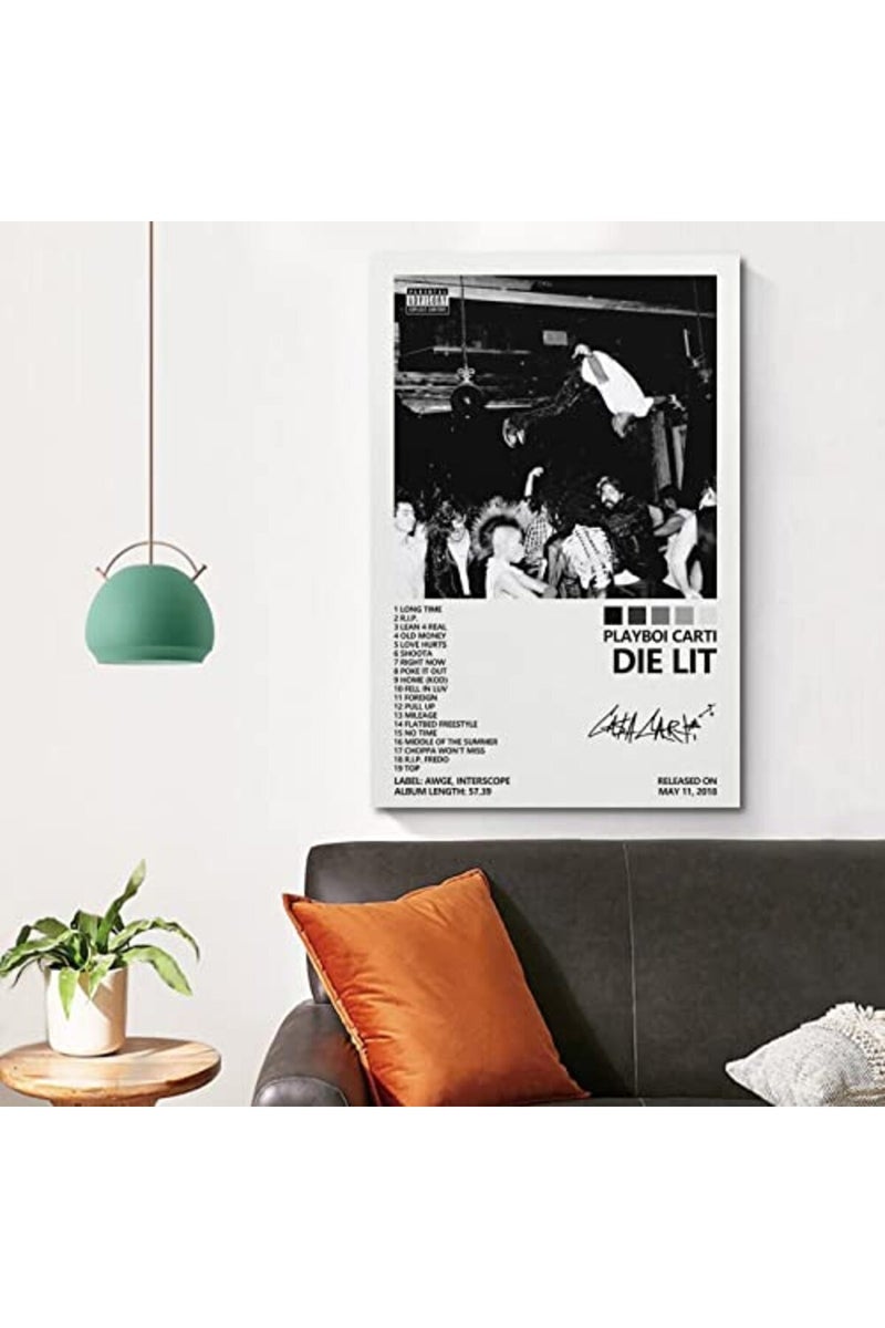 SUANYE ملصق SUANYE بلاي بوي كارتى غلاف ألبوم Die Lit ملصق لغرفة النوم فن زخرفي على قماش 12x18 بوصة (30x45 سم) - Image 3